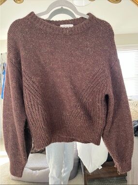 Madewell Chocolate Brown Crewneck Knit Sweater